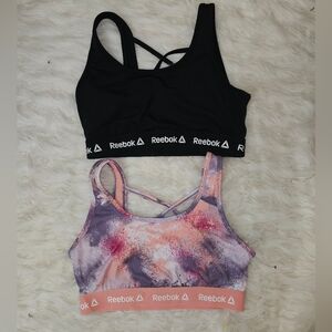 Reebok Women's Black and Pink Sports Bras